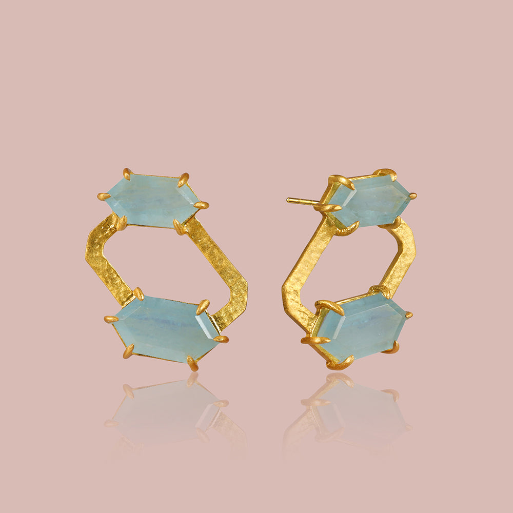 Aqua Hextwin Studs