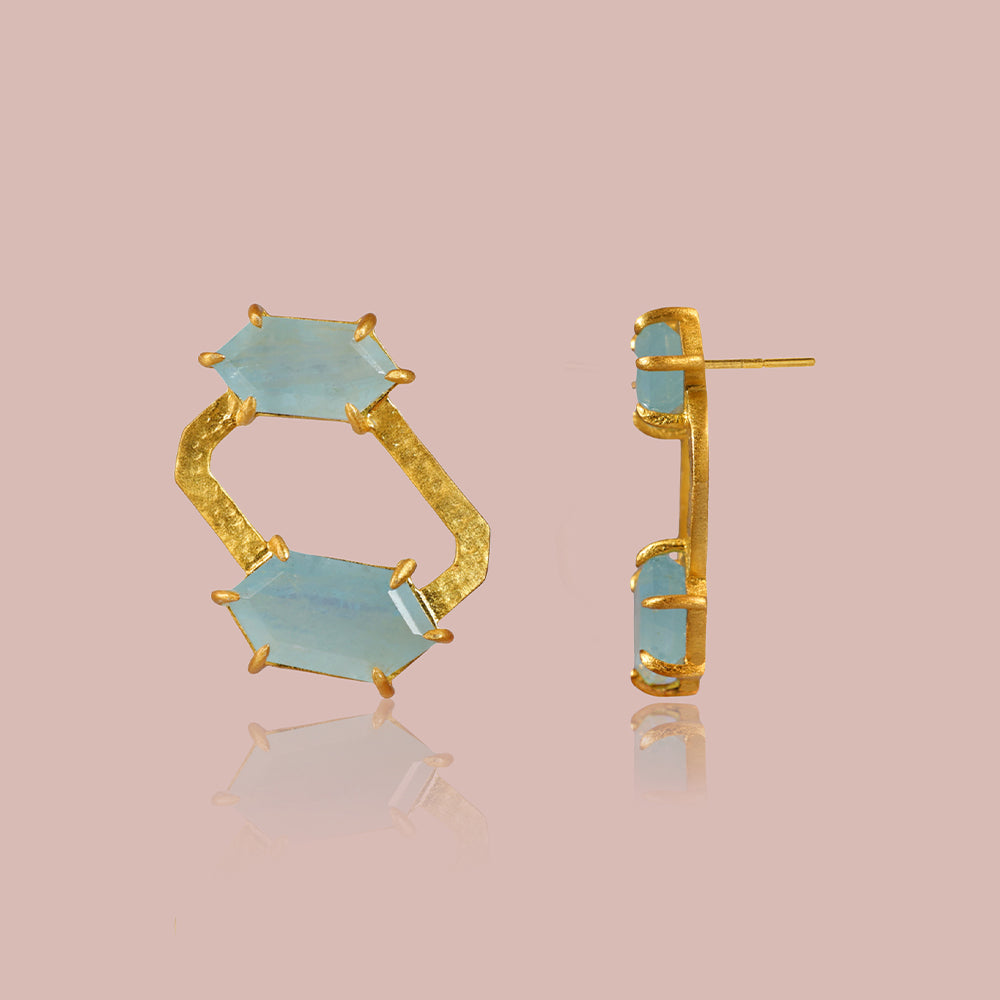 Aqua Hextwin Studs