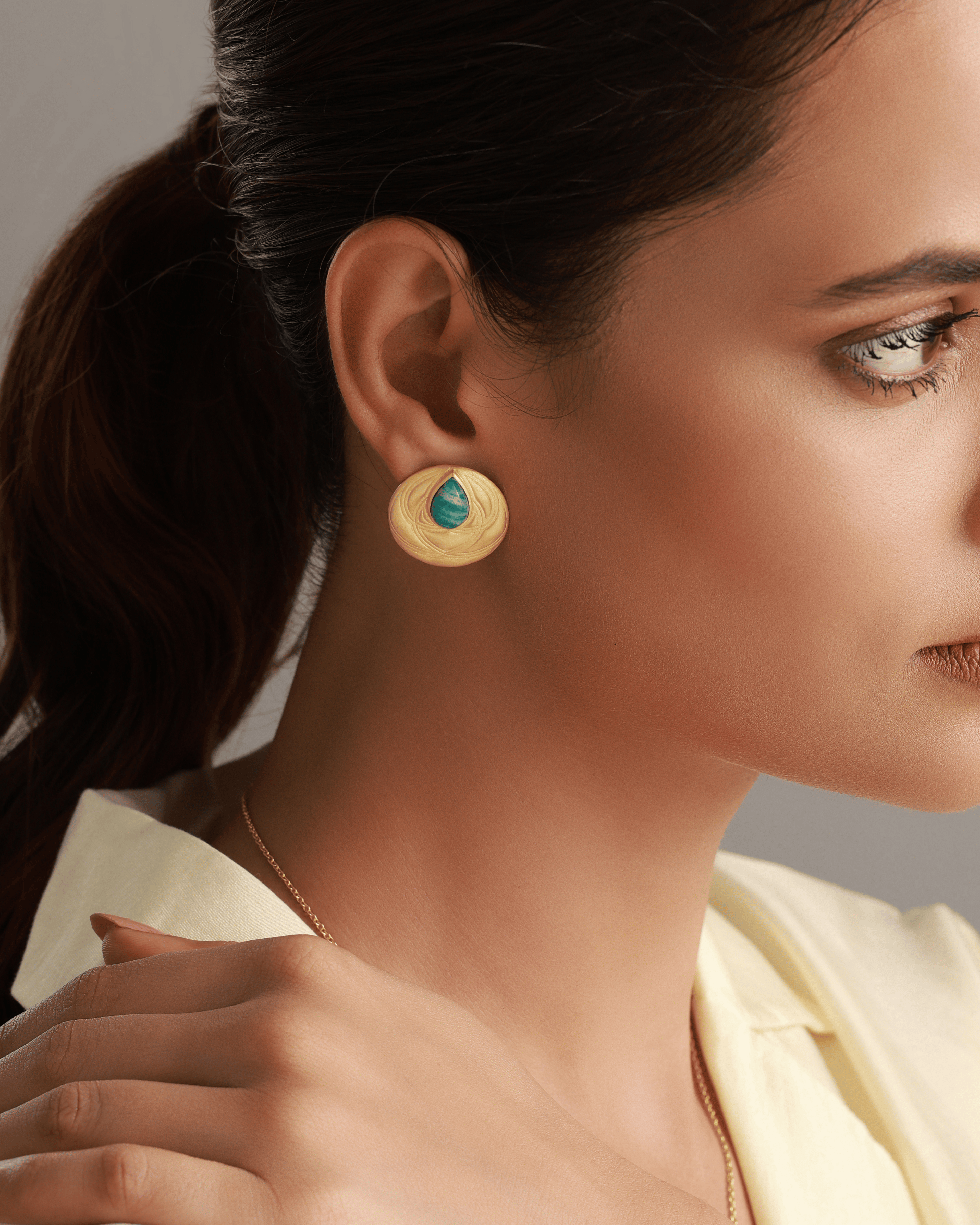 Arkya Studs - Amazonite