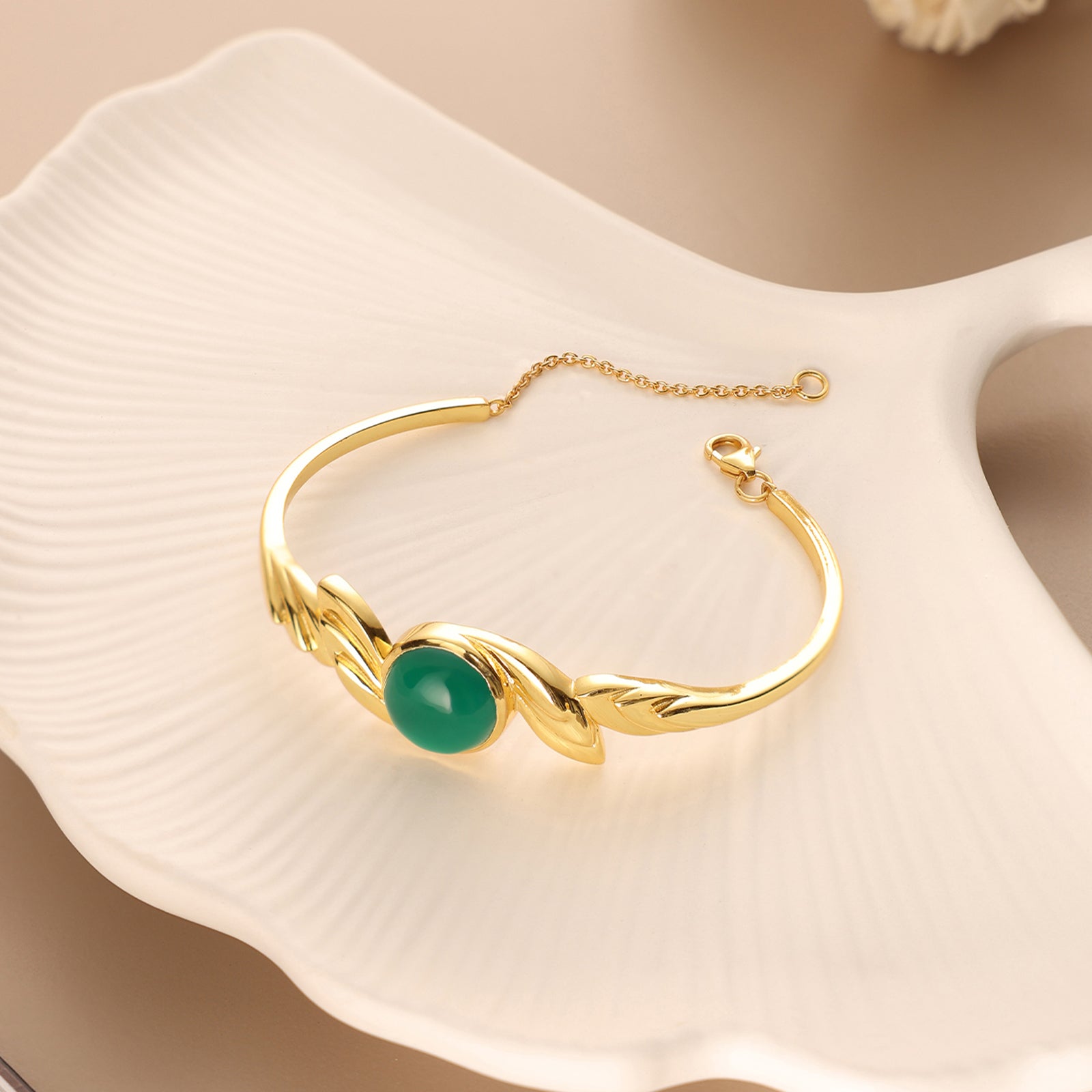 Golden Leaf 92.5 Silver Bracelet - Onyx Edition