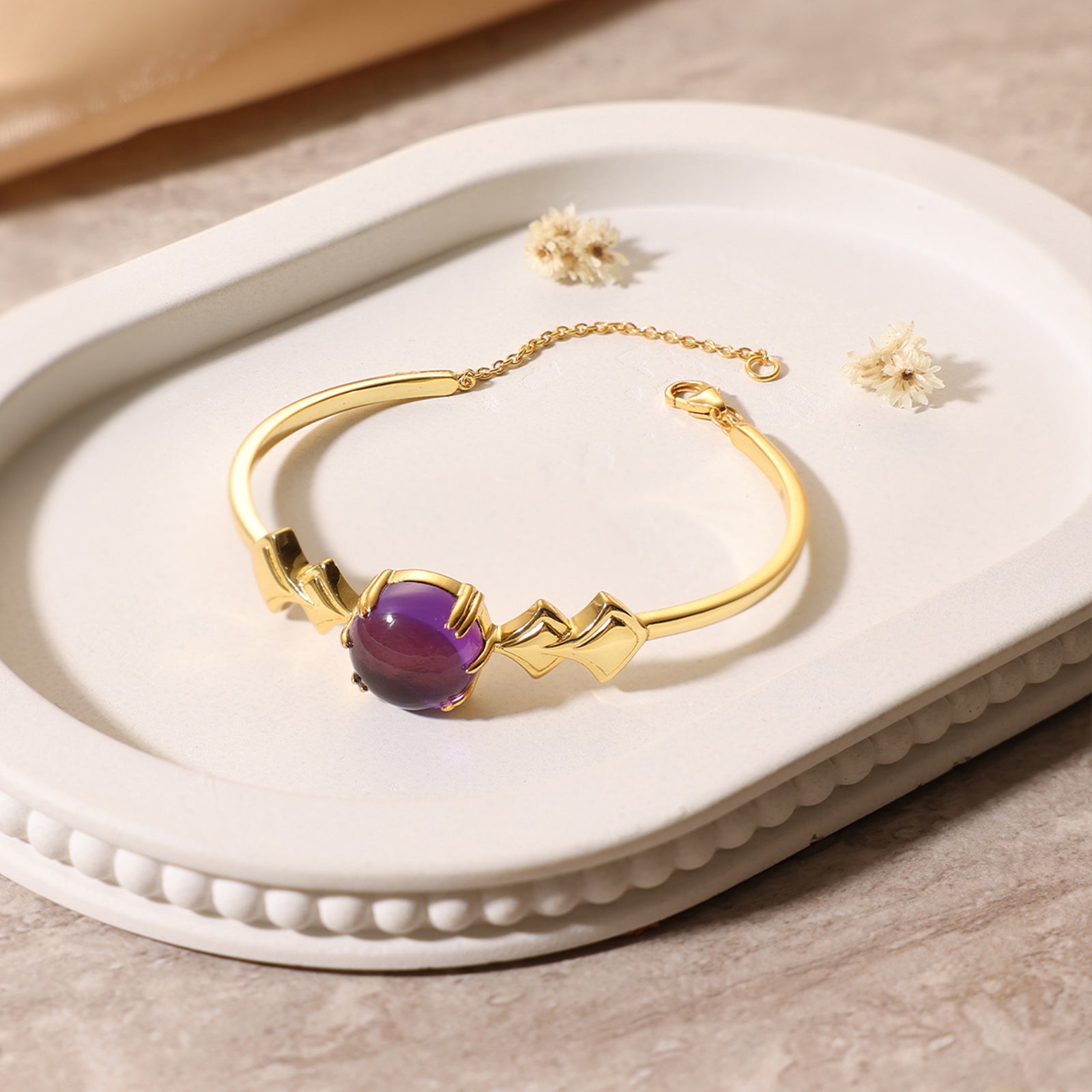 Amethyst Spade - 92.5 Silver Bracelet