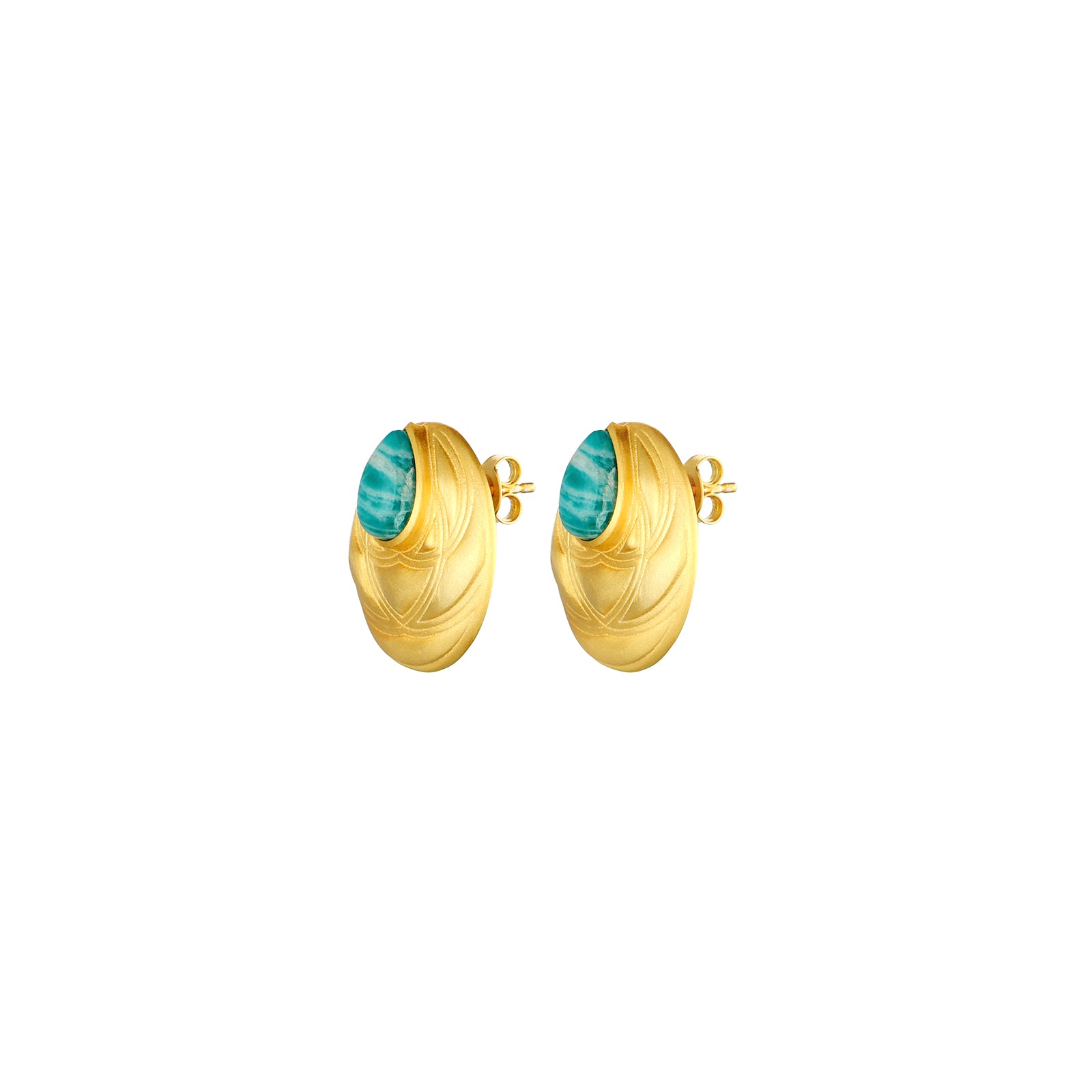 Arkya Amazonite Studs - 92.5 Silver