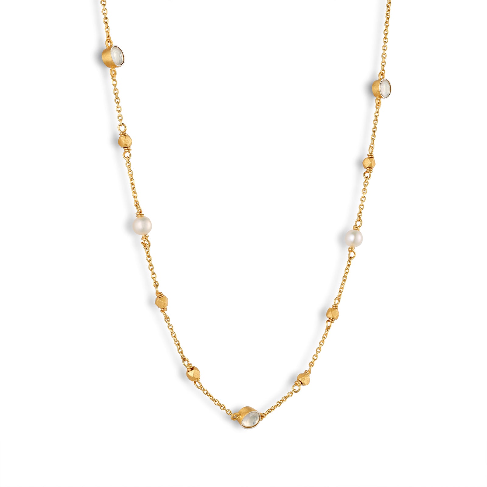 Polki Dori - 92.5 Silver Necklace