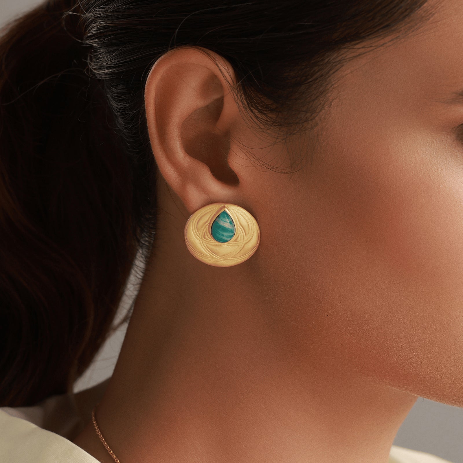 Arkya Amazonite Studs - 92.5 Silver