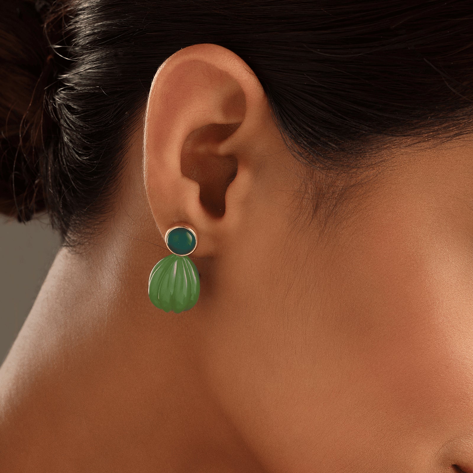 Melon Bud Drop - 92.5 Silver Earring