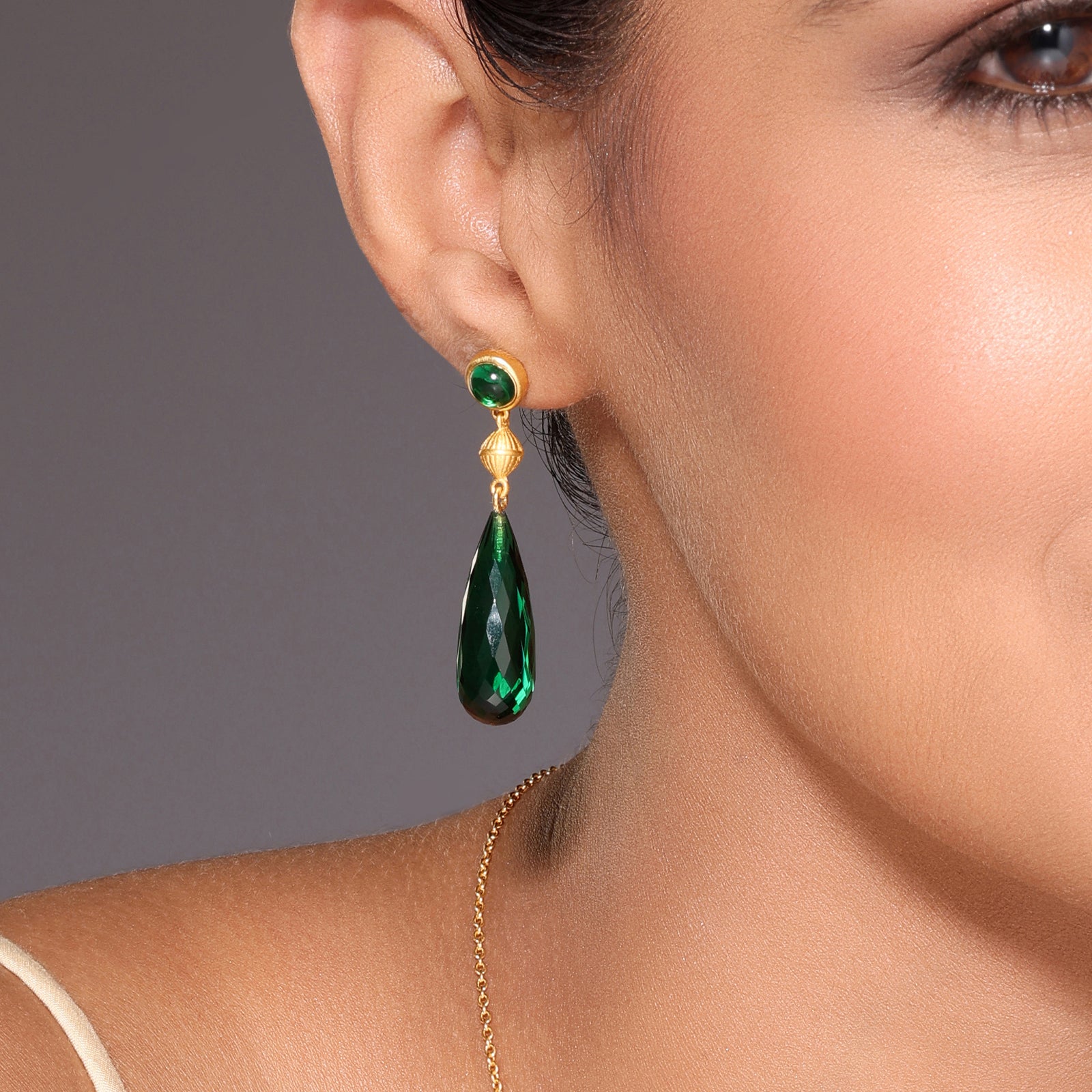 Emerald Royal Prism - 92.5 Silver Earring