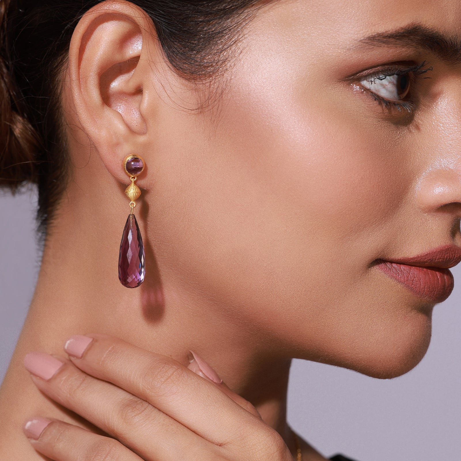 Amethyst Royal Prism - 92.5 Silver Earring