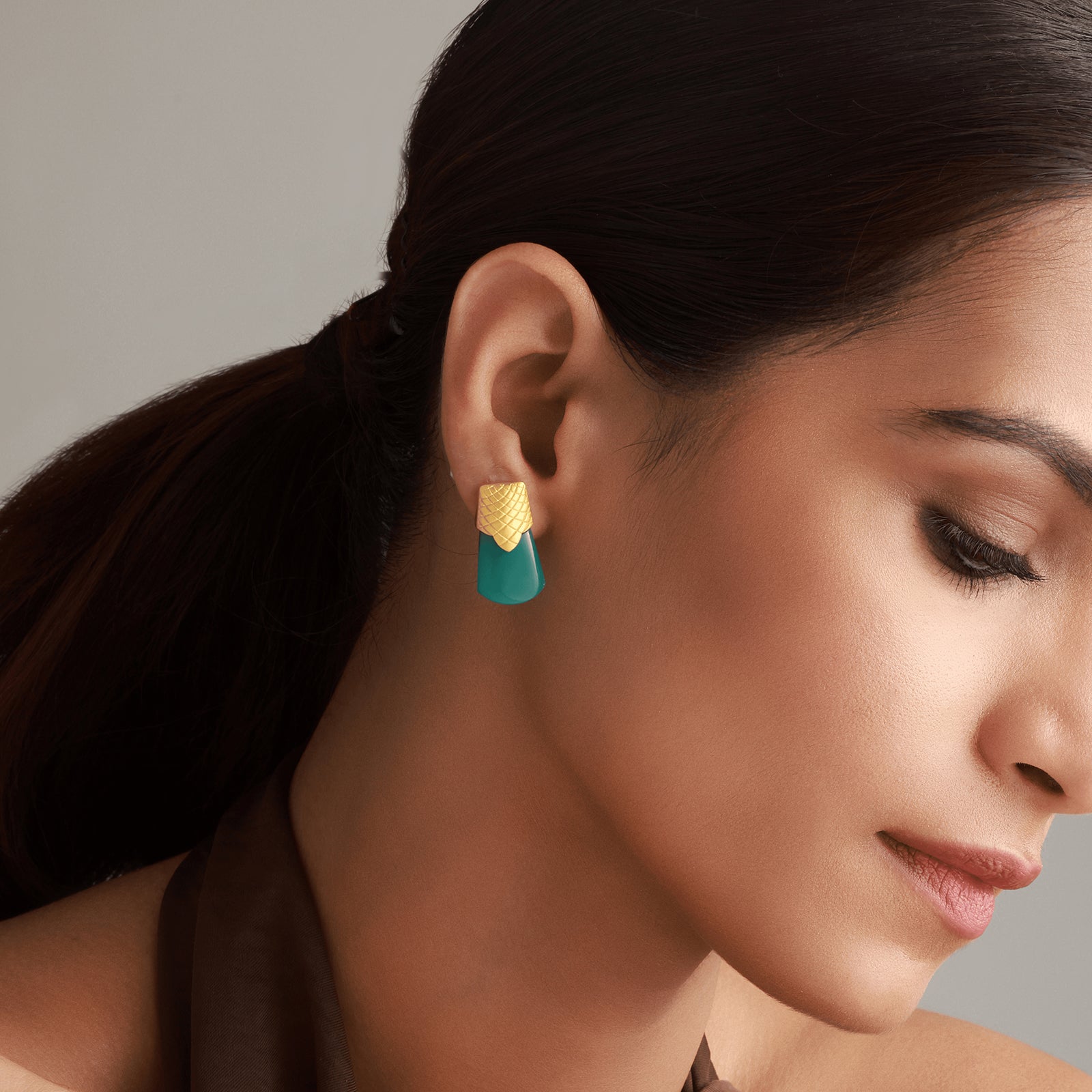 Serpent Verde Studs - 92.5 Silver