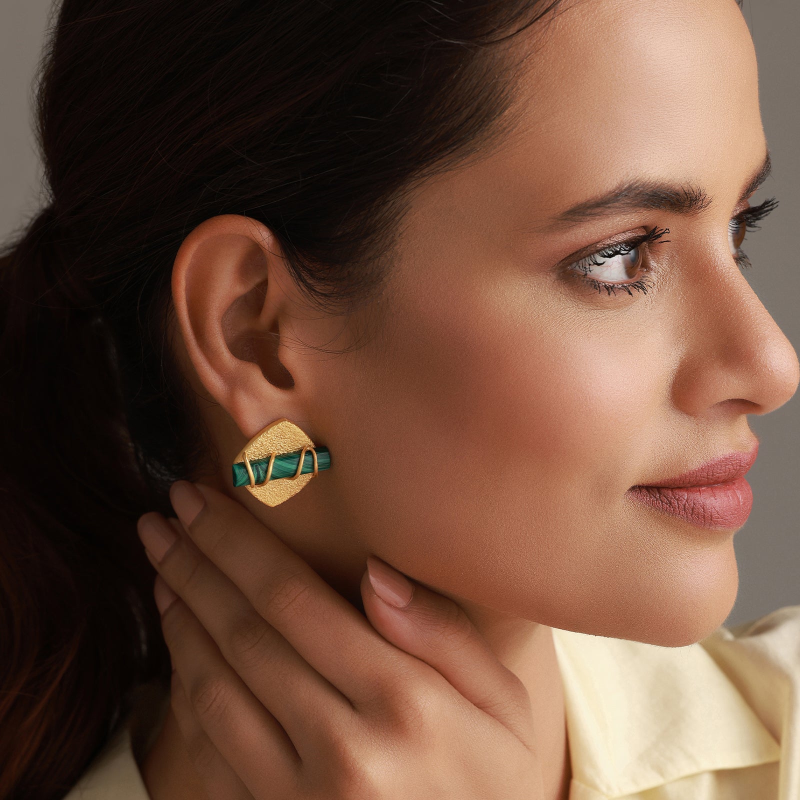 Malachite Spiral Studs - 92.5 Silver