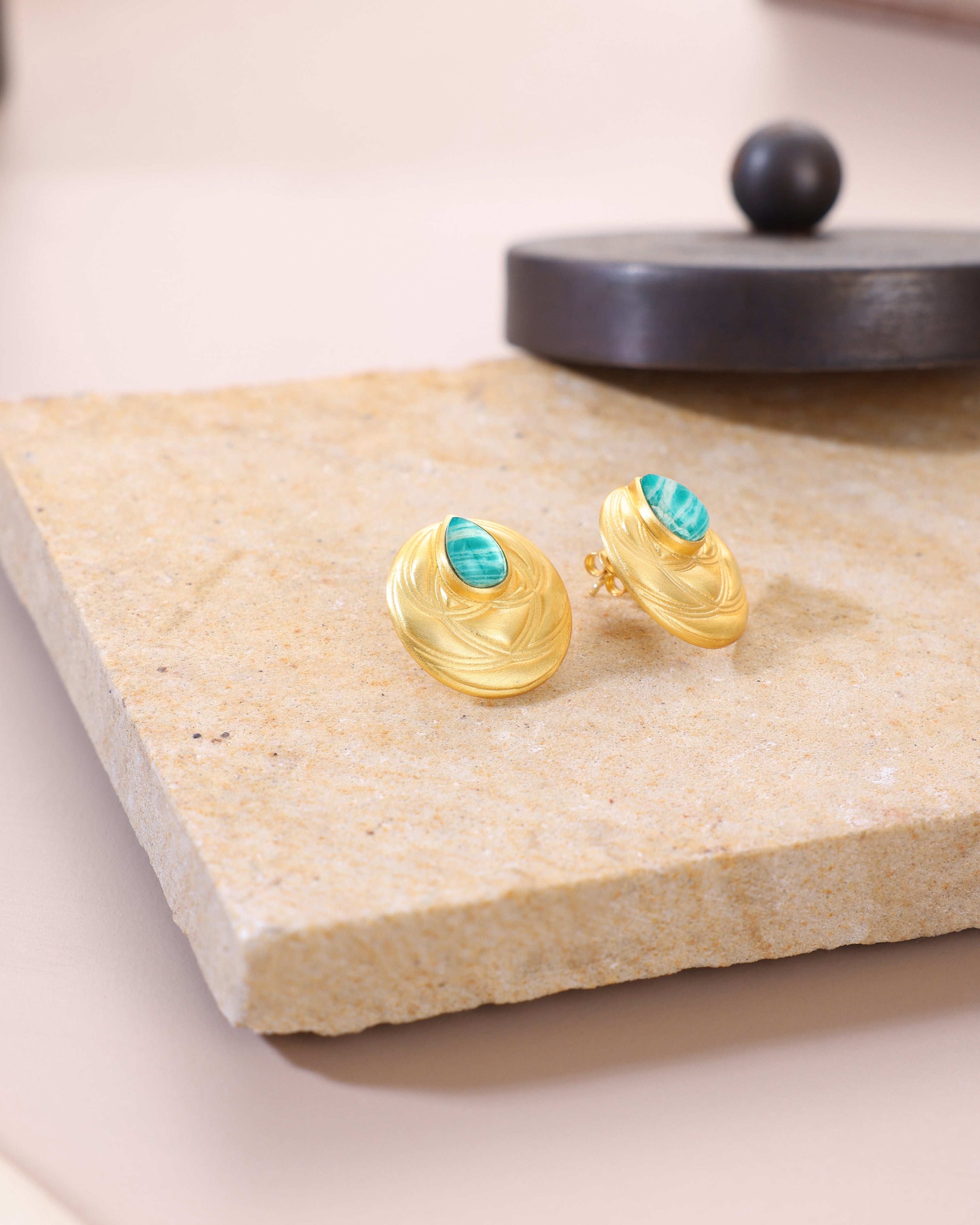 Arkya Studs - Amazonite