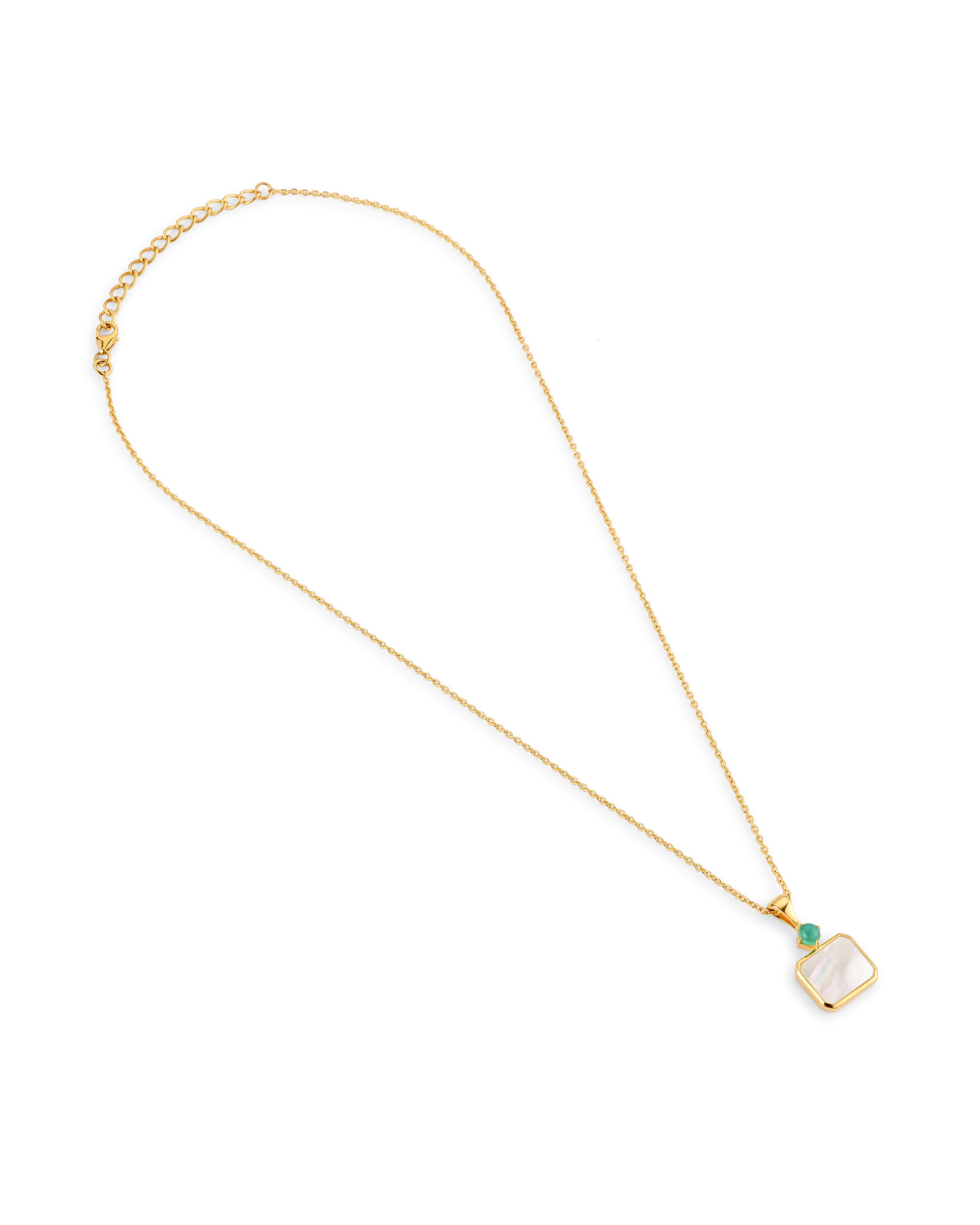 Emerald on the Moon Necklace