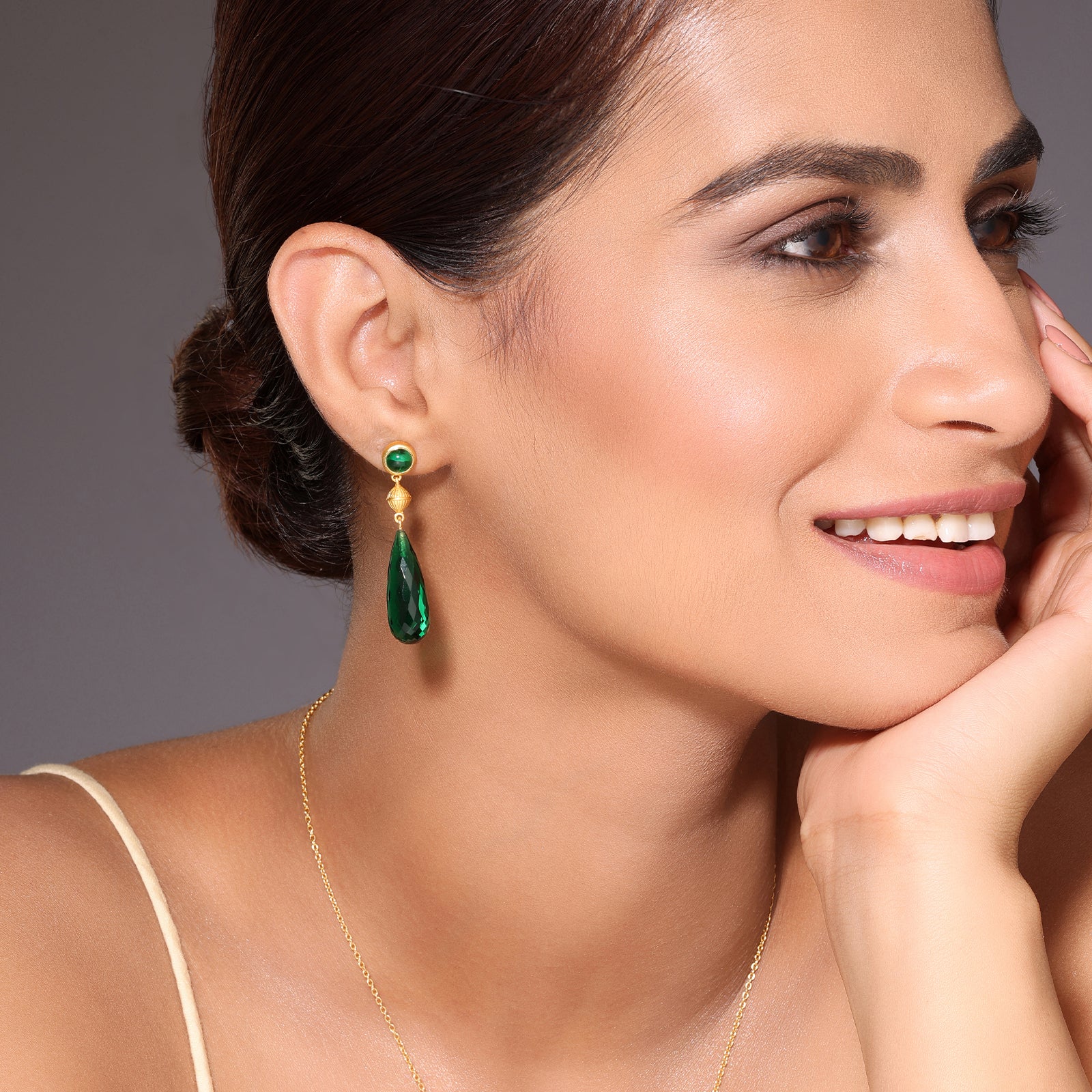 Emerald Royal Prism - 92.5 Silver Earring