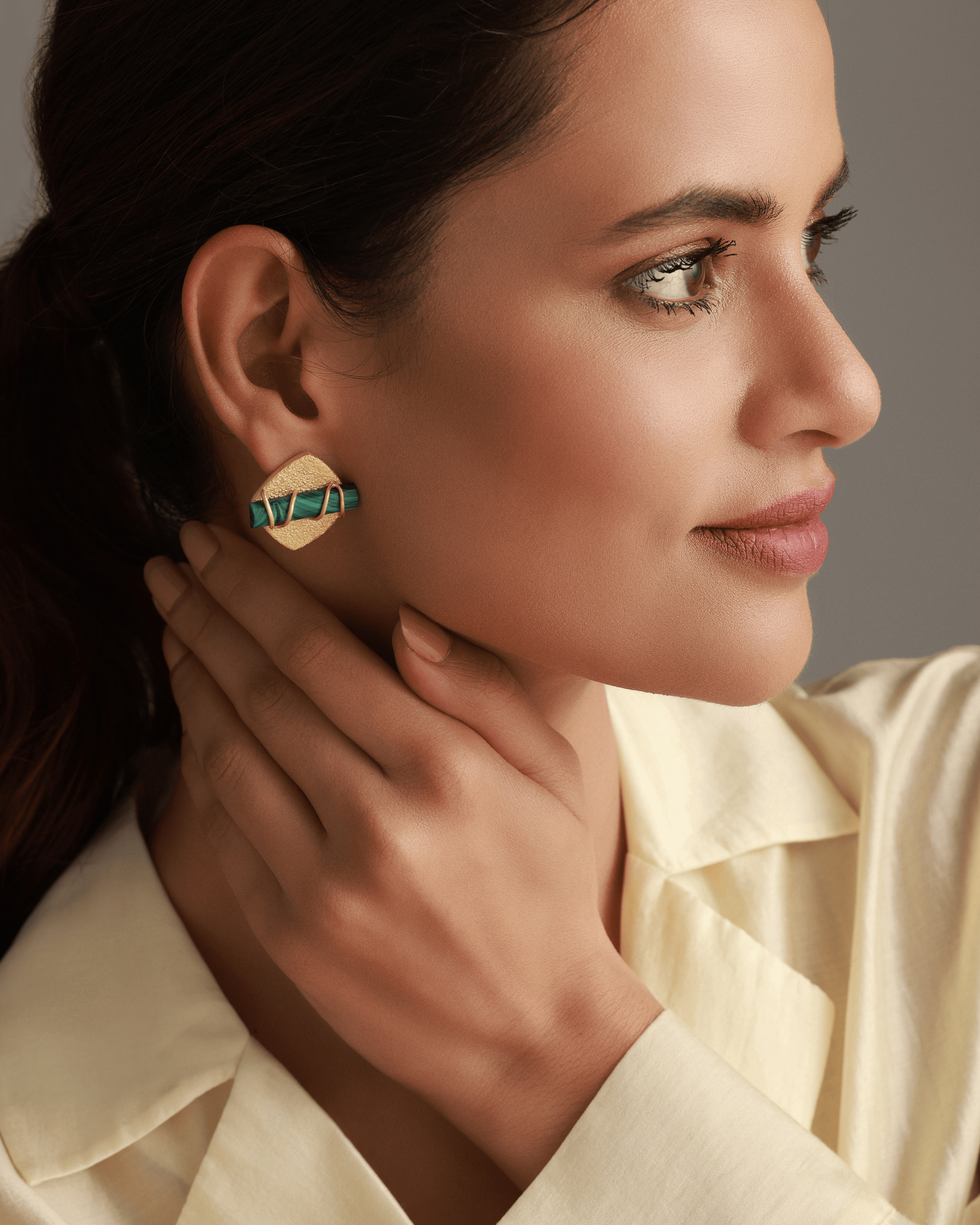 Malachite Spiral Studs