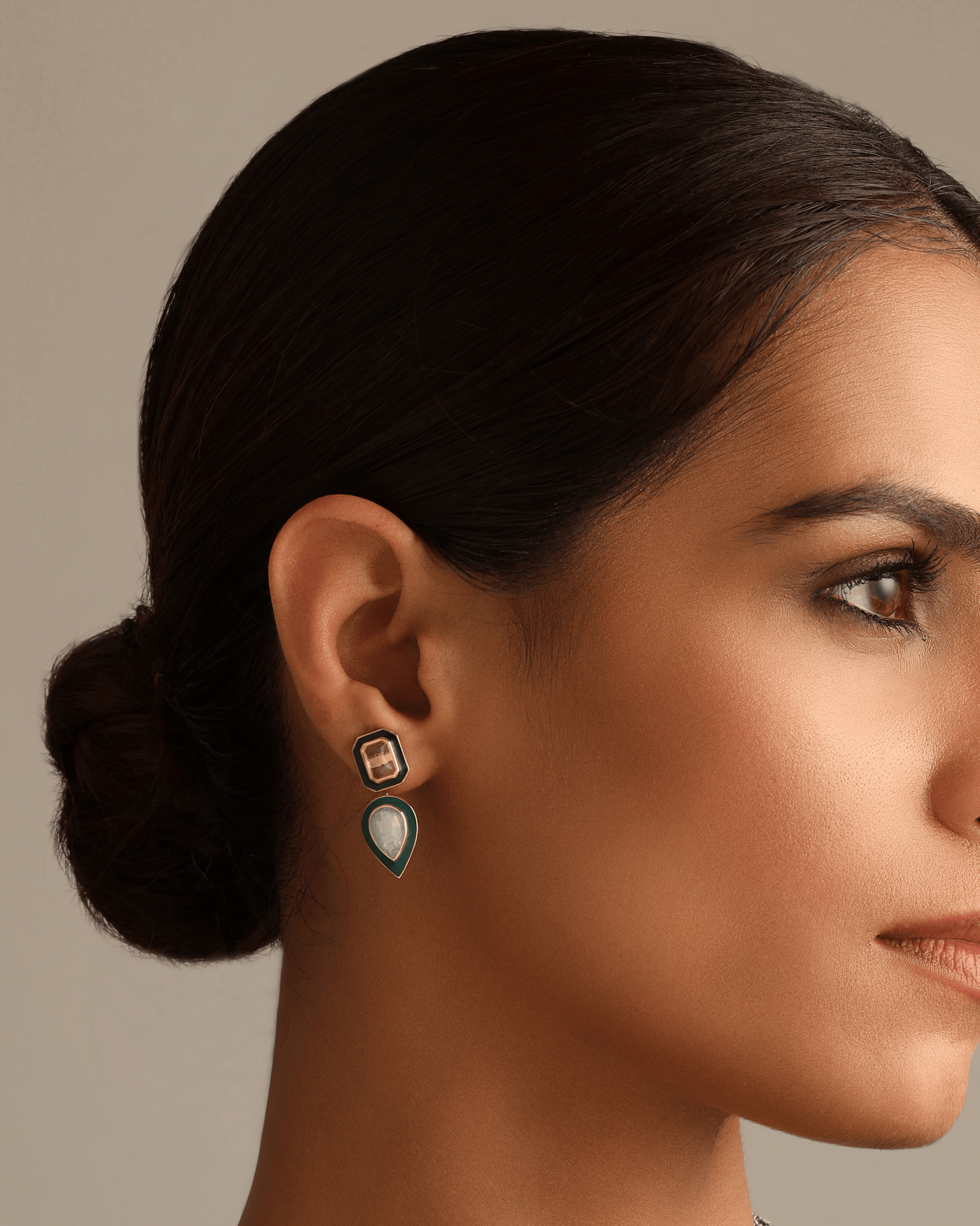Moonlit Aqua Front and Back Earring