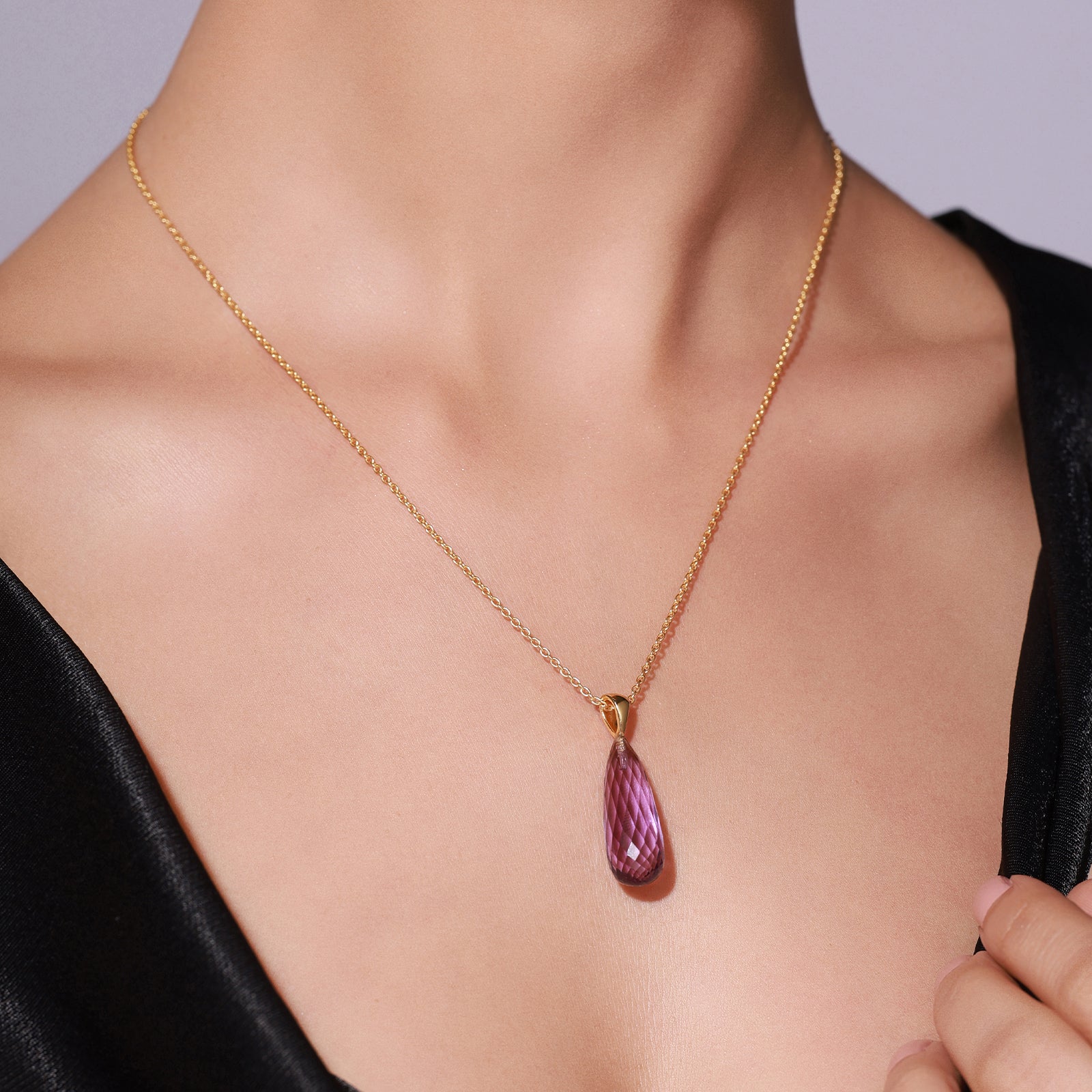 Amethyst Royal Prism - 92.5 Silver Necklace