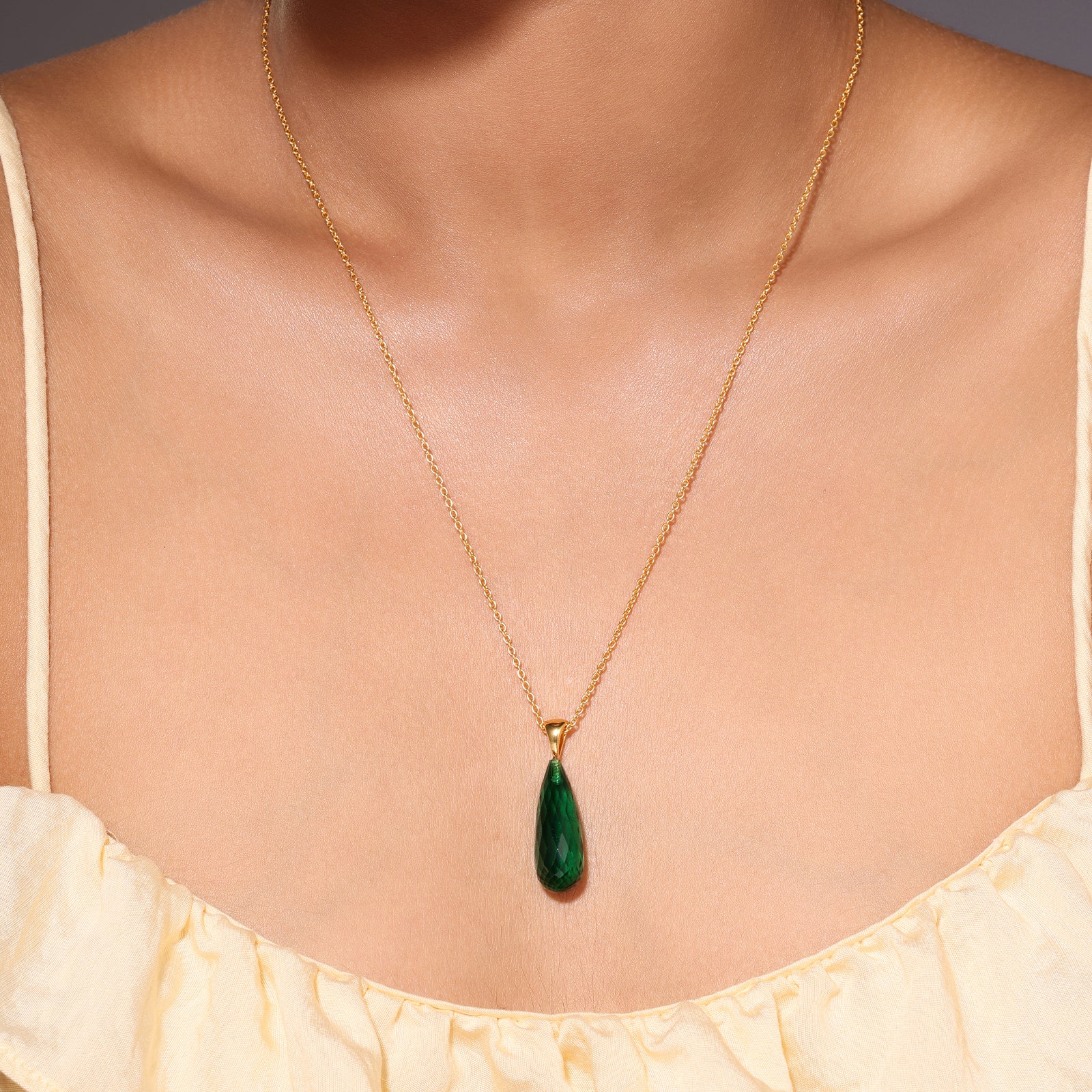 Emerald Royal Prism - 92.5 Silver Necklace