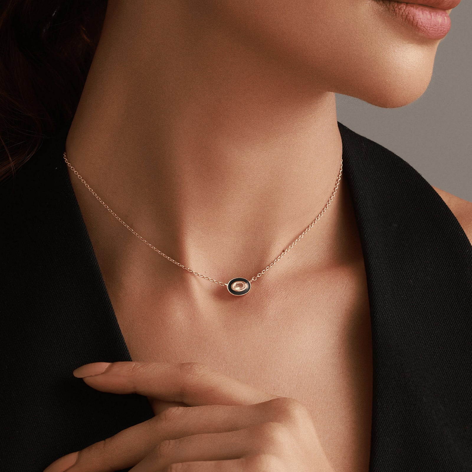 Midnight Dot - 92.5 Silver Necklace