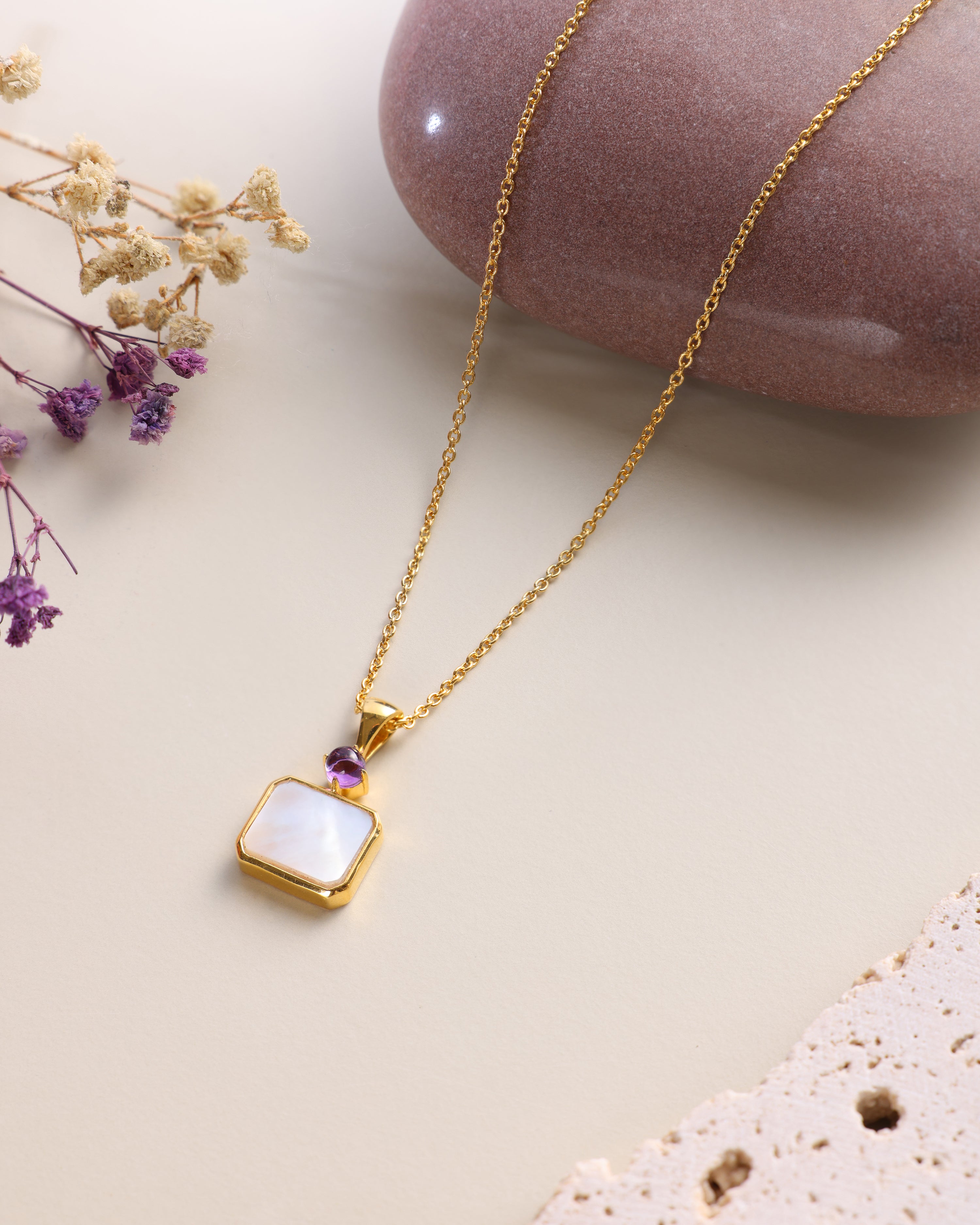 Amethyst on the Moon Necklace