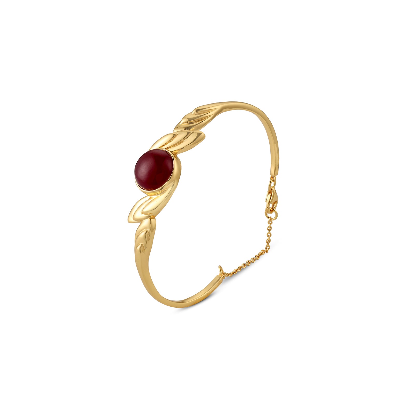 Golden Leaf 92.5 Silver Bracelet - Red Quartz Editionon