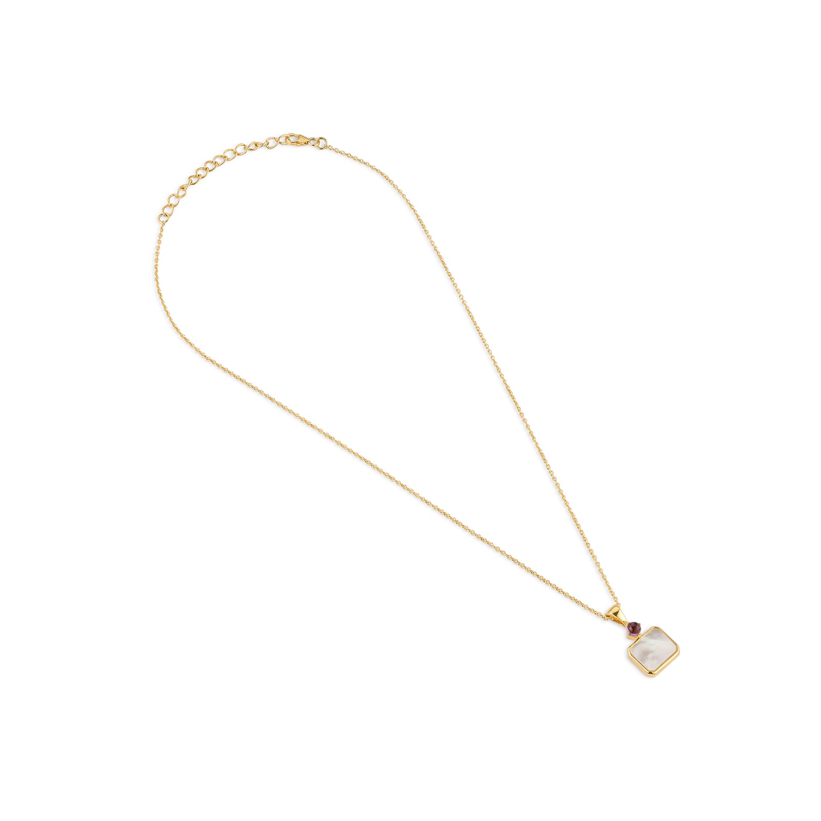 Amethyst on the Moon - 92.5 Silver Necklace