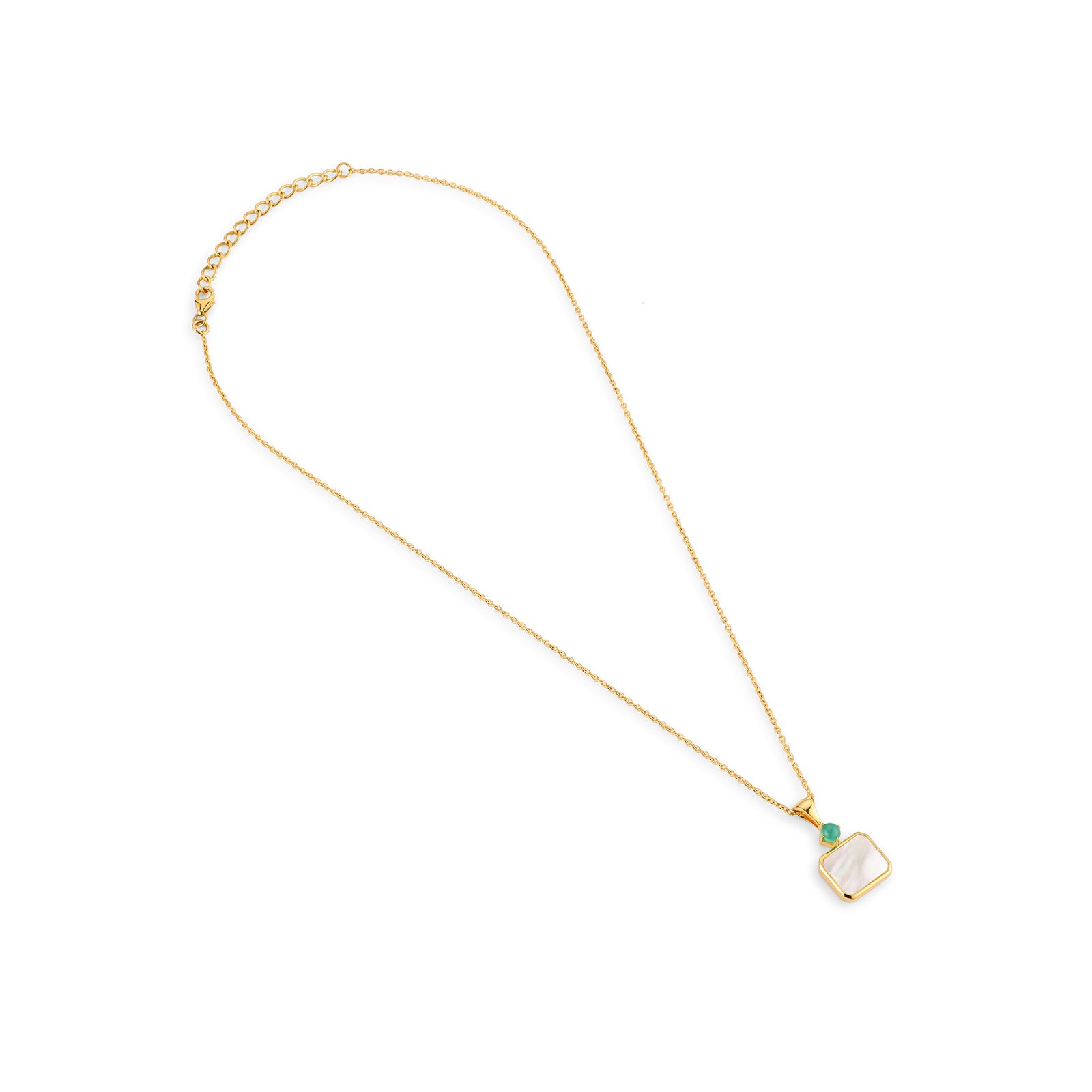 Emerald on the Moon - 92.5 Silver Necklace