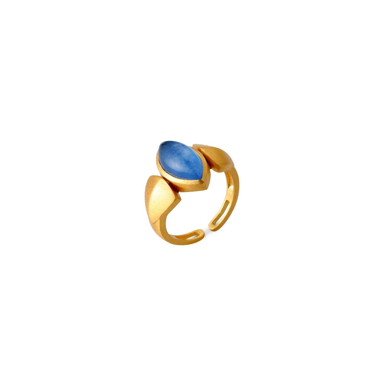 Blue Navette - 92.5 Silver Ring