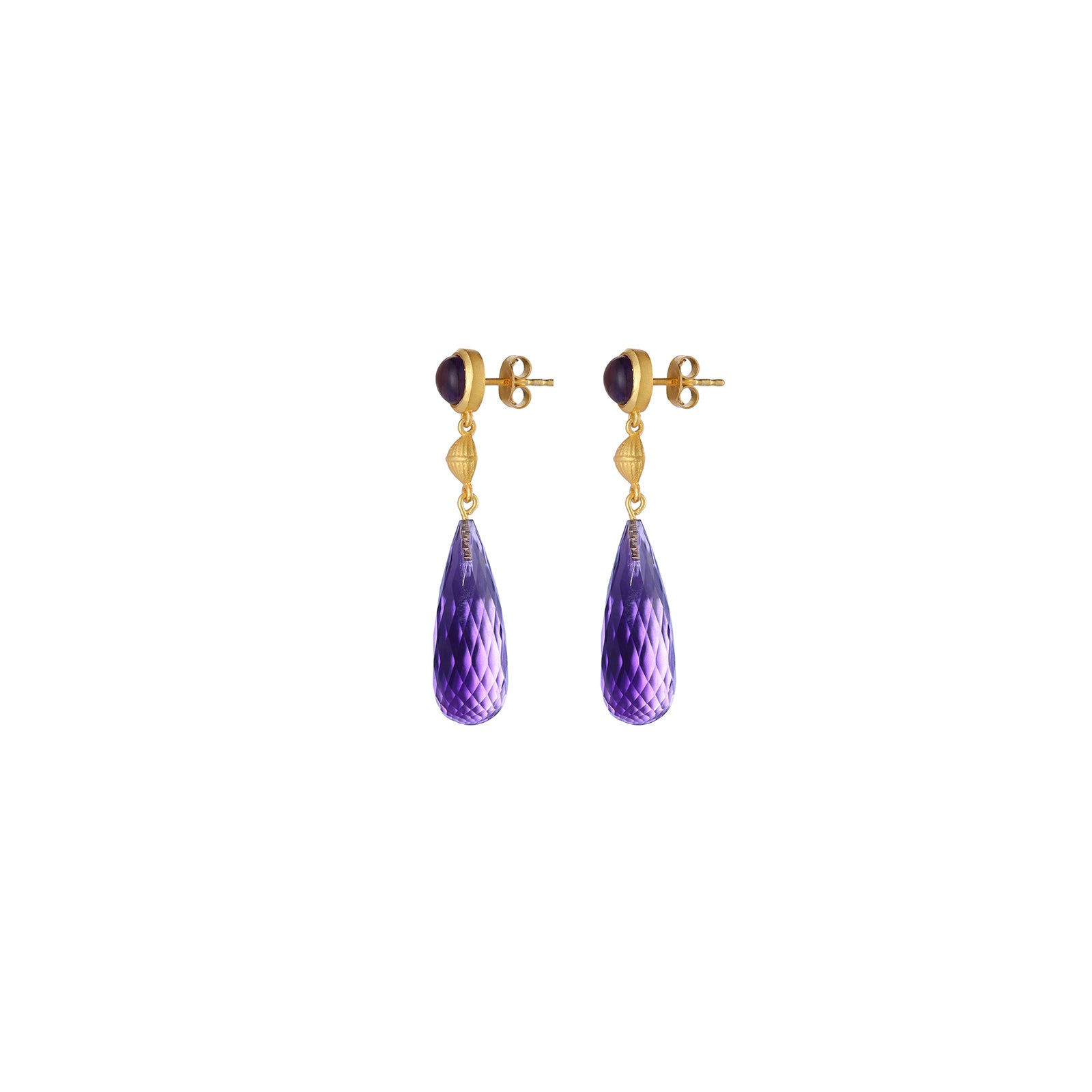 Amethyst Royal Prism - 92.5 Silver Earring