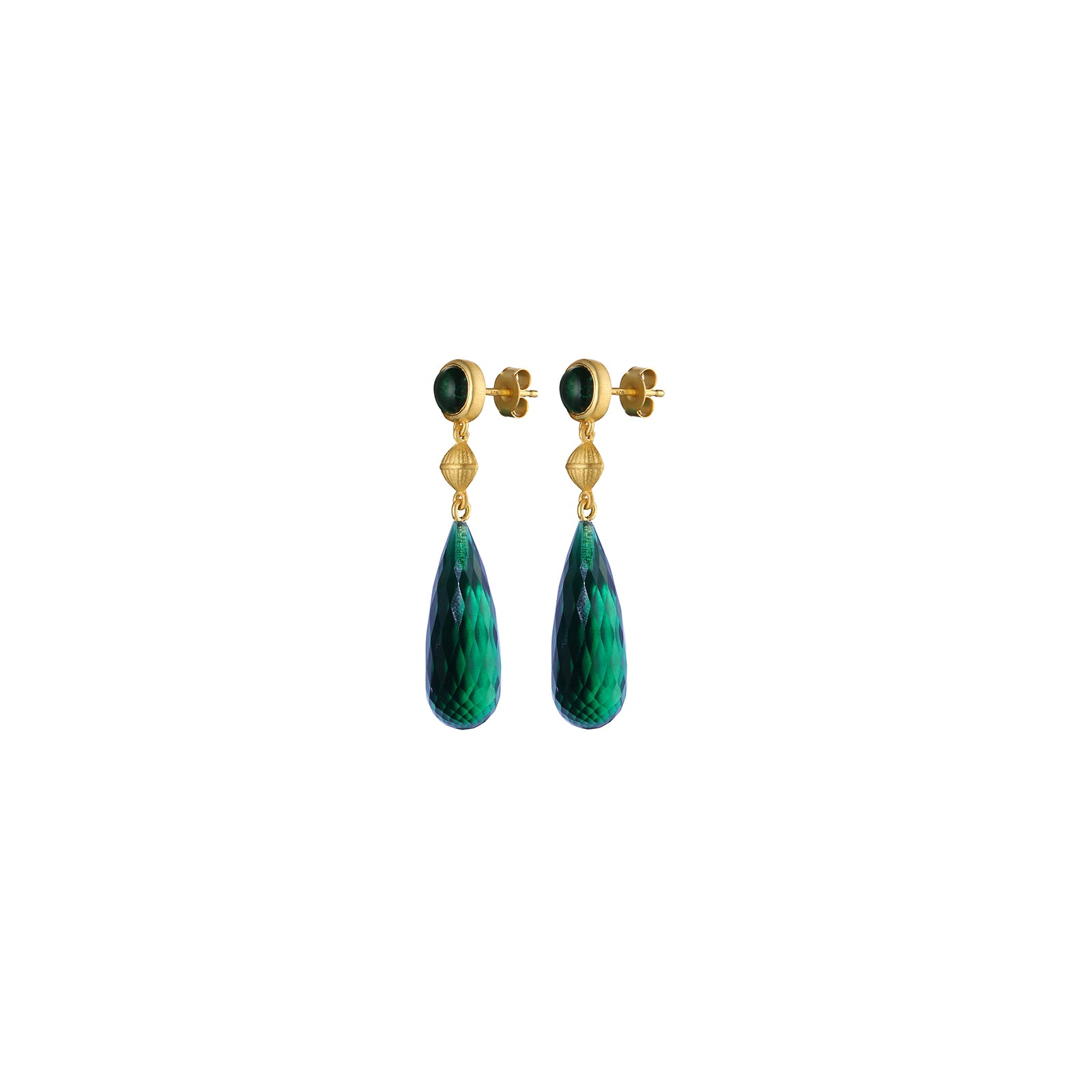 Emerald Royal Prism - 92.5 Silver Earring