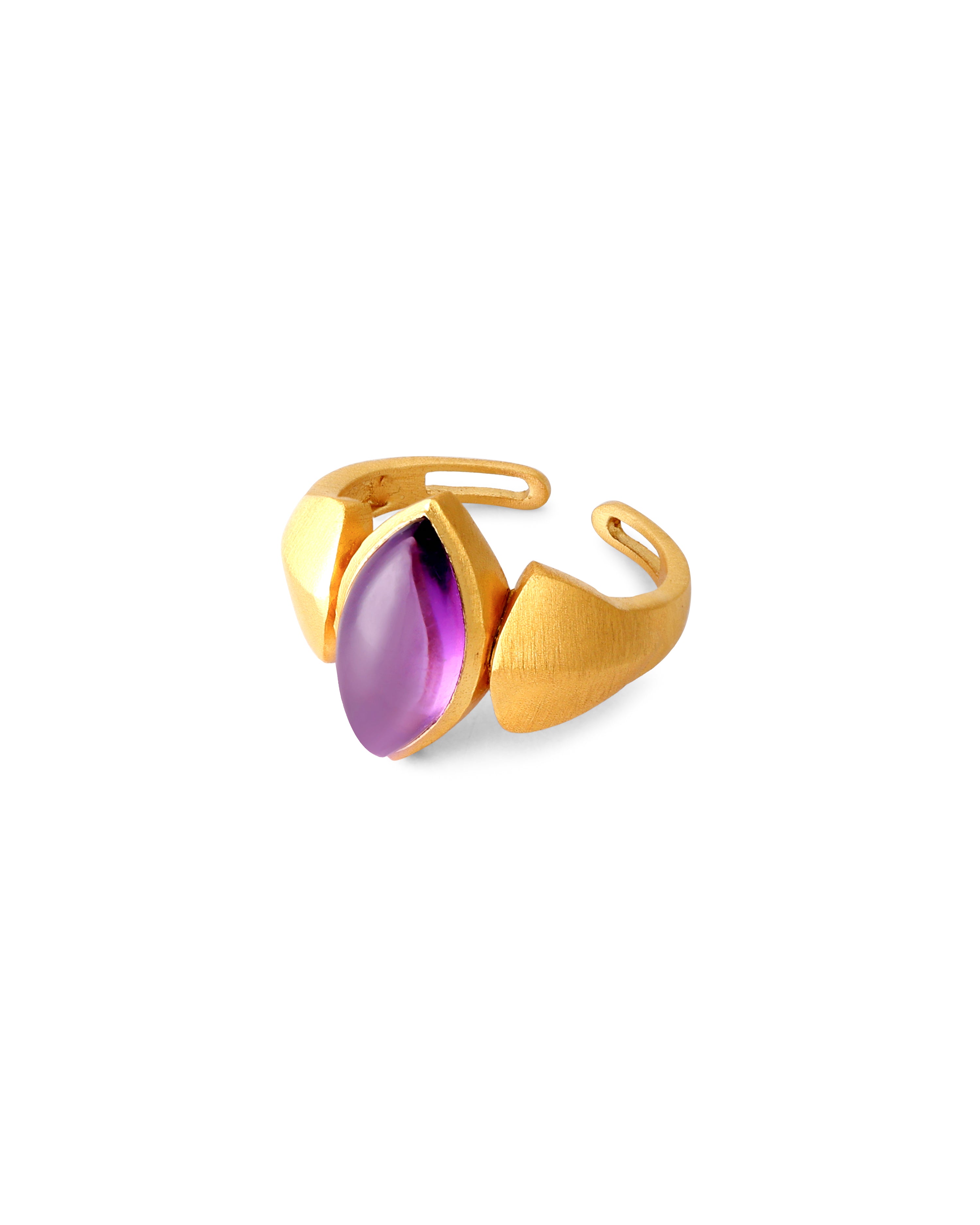 Amethyst Navette Ring