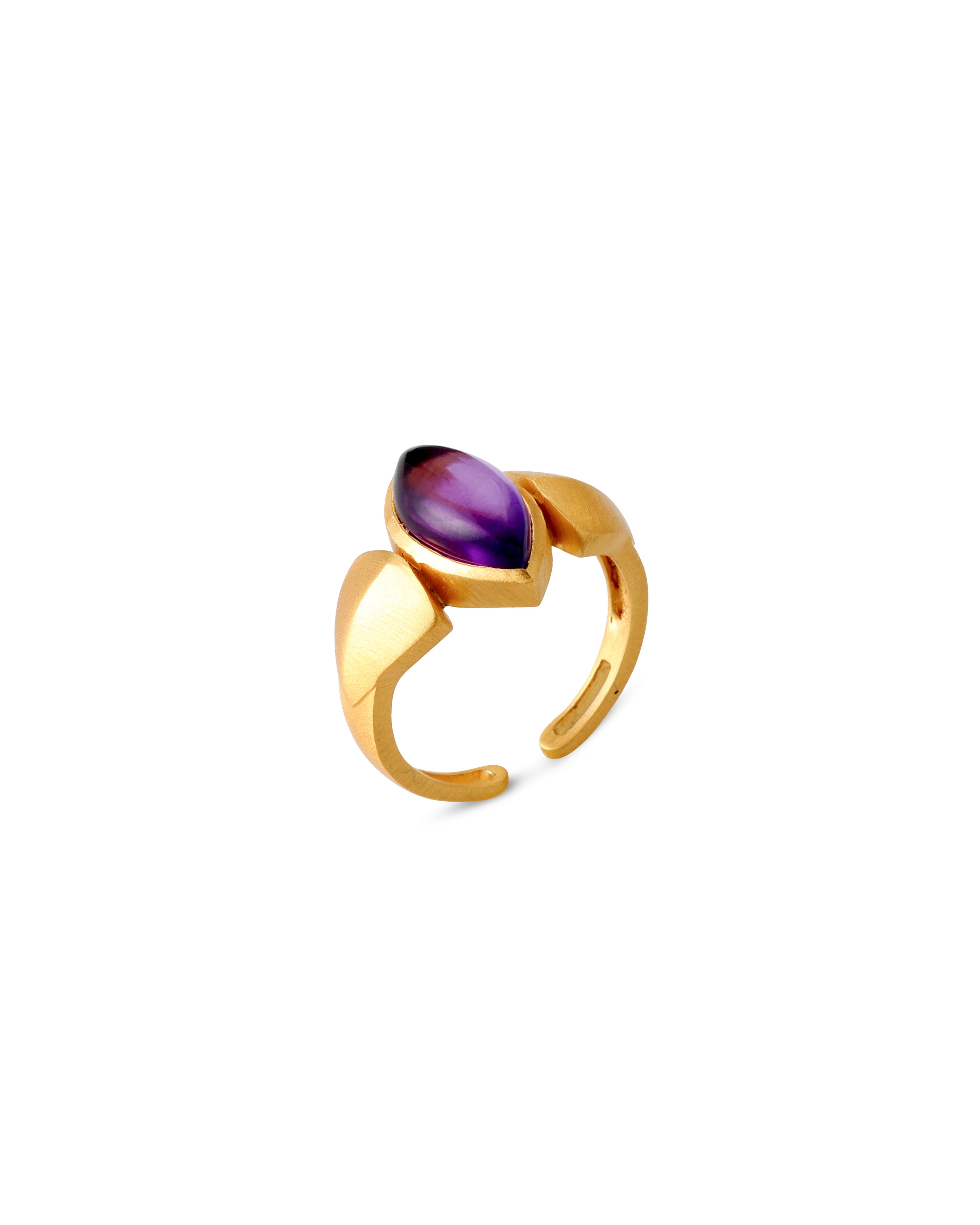 Amethyst Navette Ring