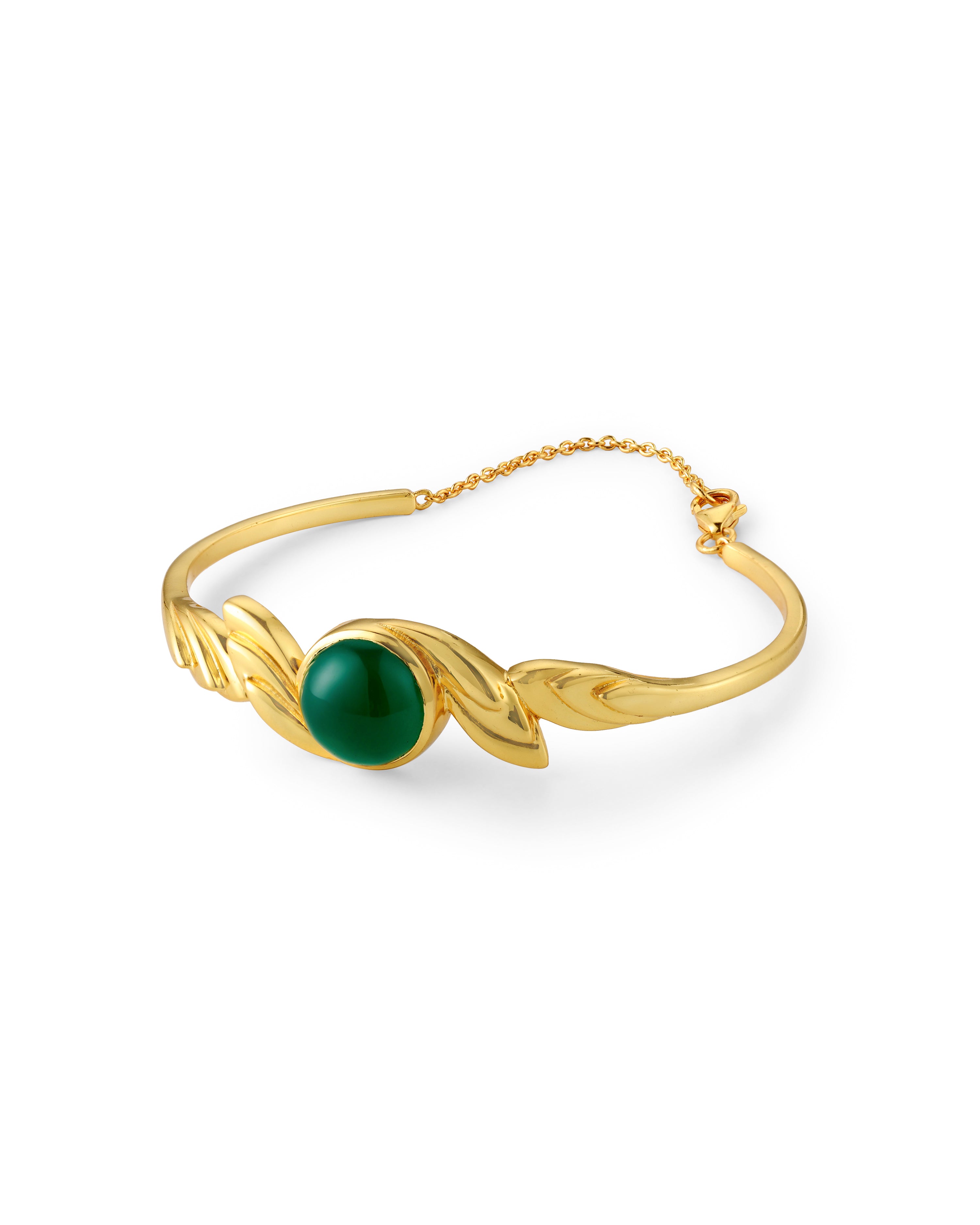 Golden Leaf Bracelet - Onyx Edition