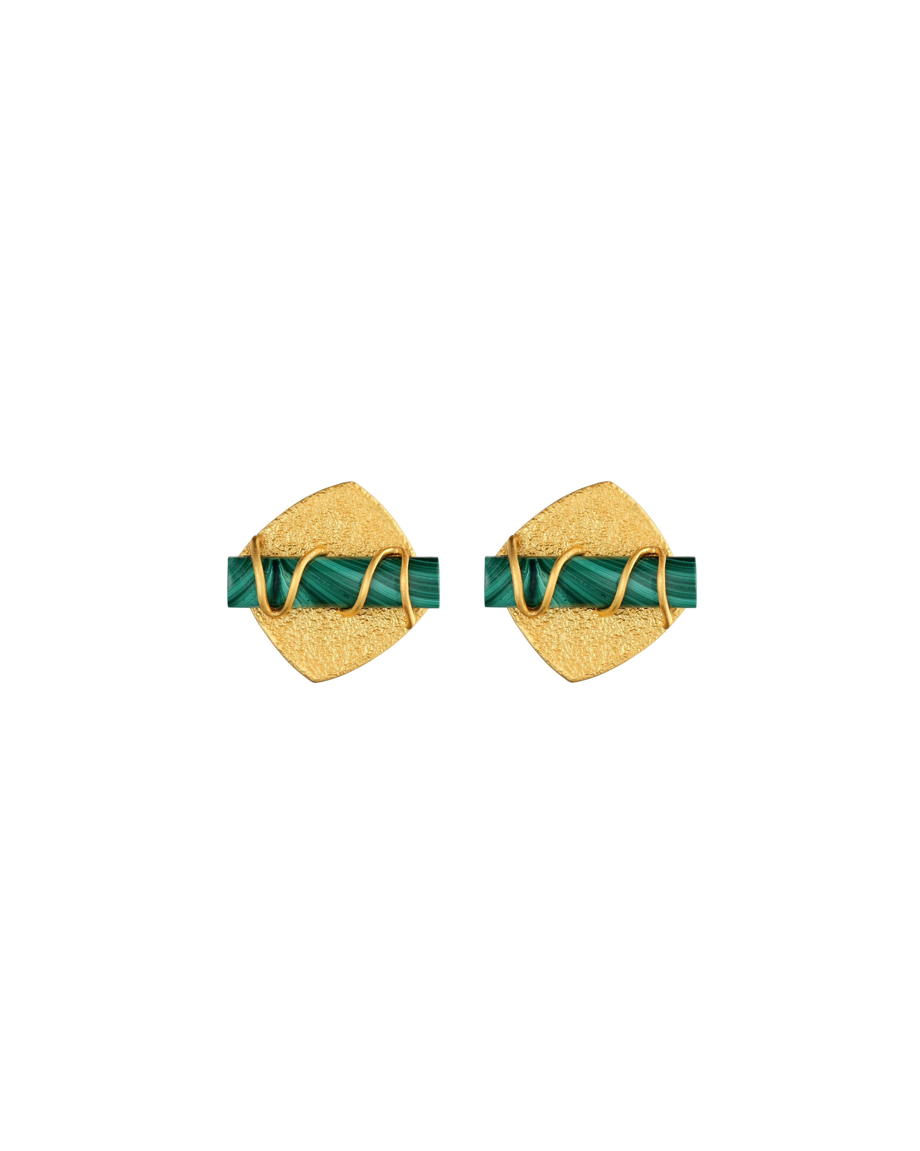 Malachite Spiral Studs