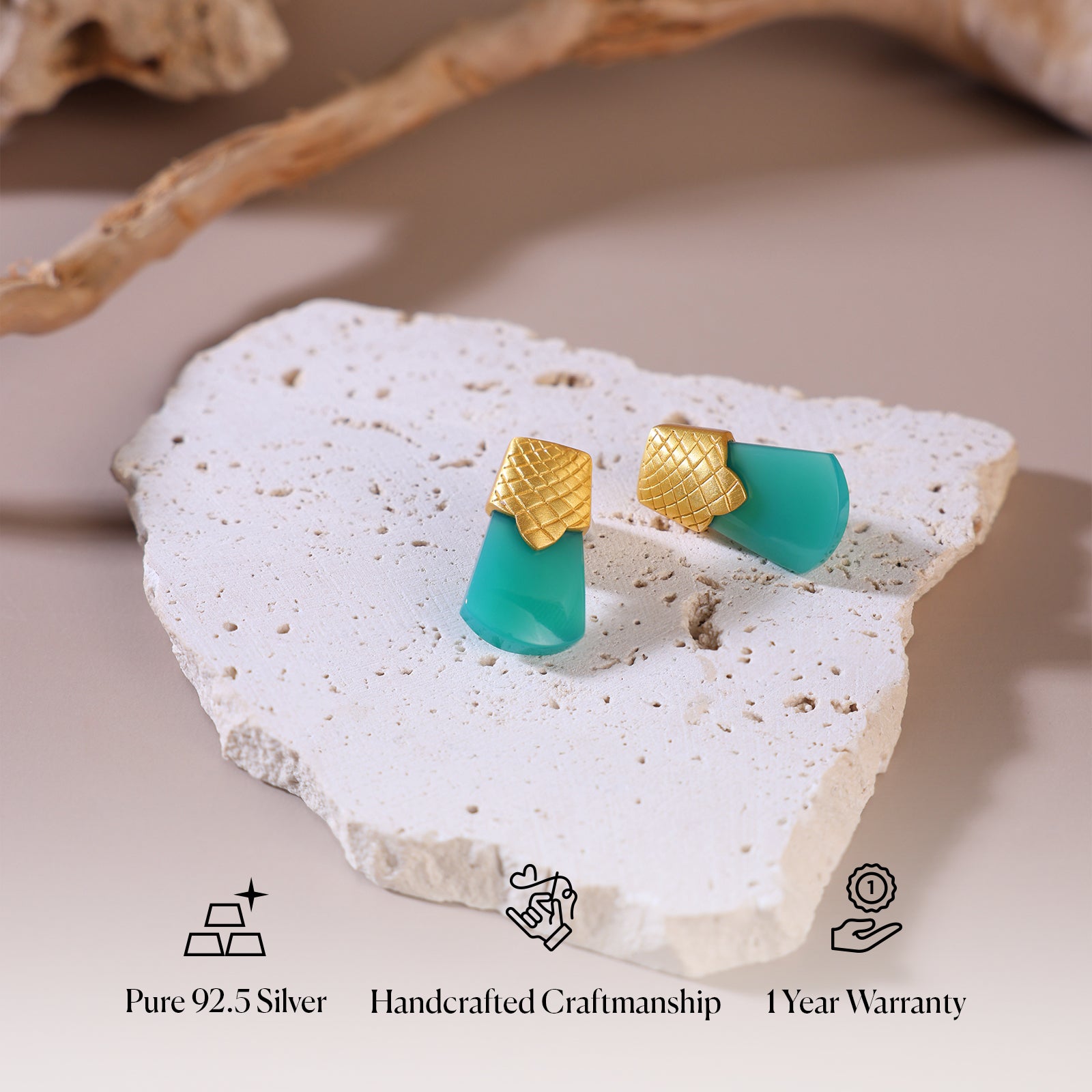 Serpent Verde Studs - 92.5 Silver