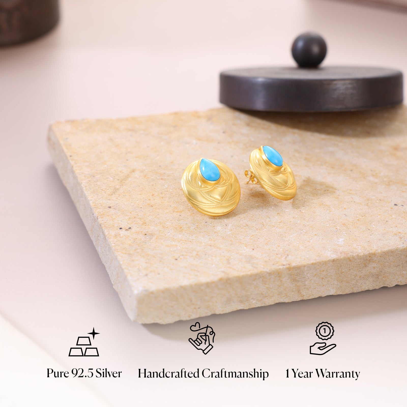 Arkya Feroza Studs - 92.5 Silver