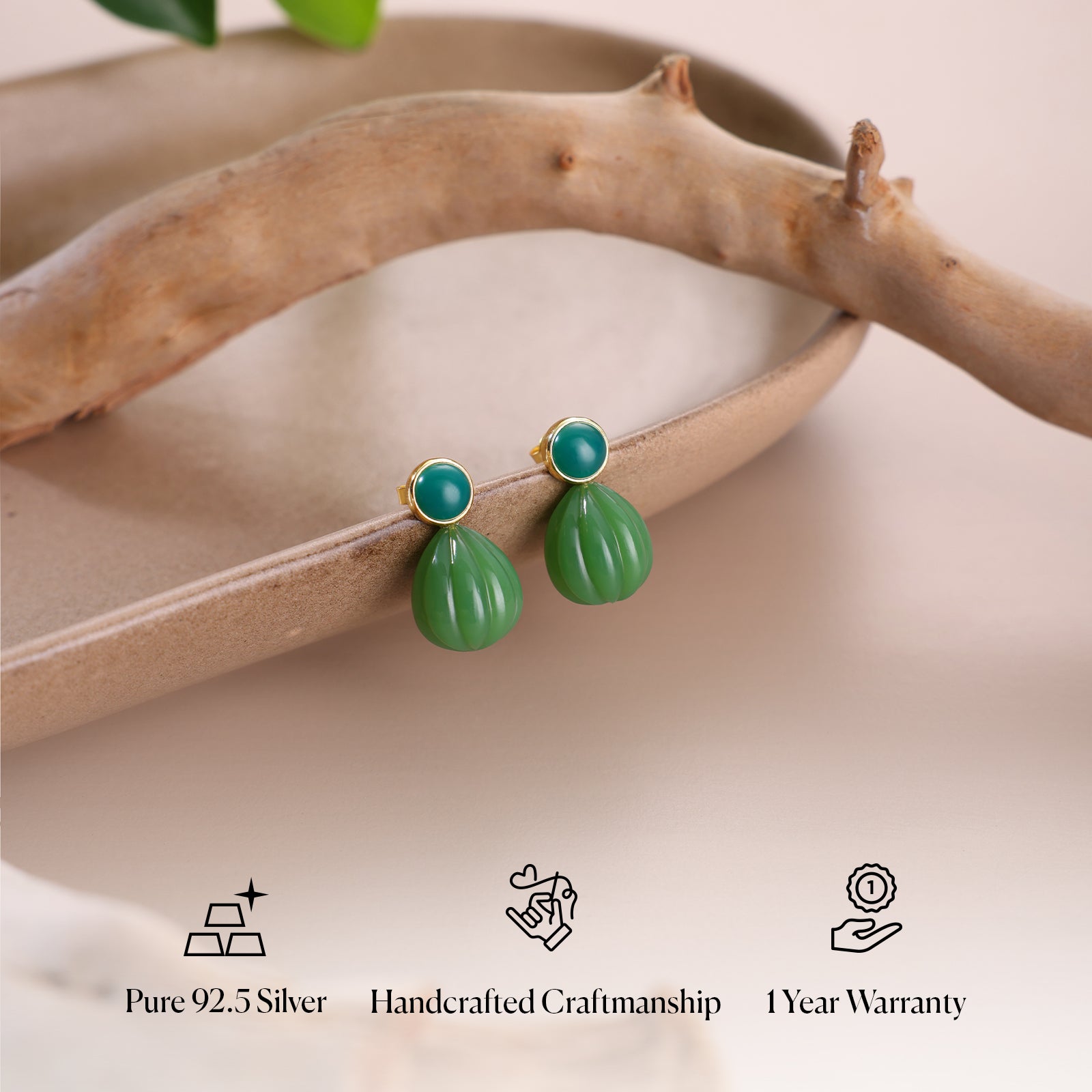 Melon Bud Drop - 92.5 Silver Earring