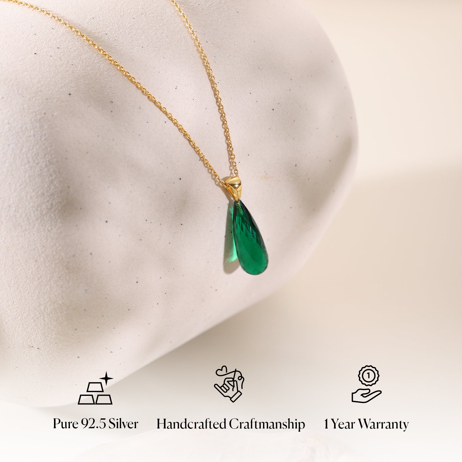 Emerald Royal Prism - 92.5 Silver Necklace